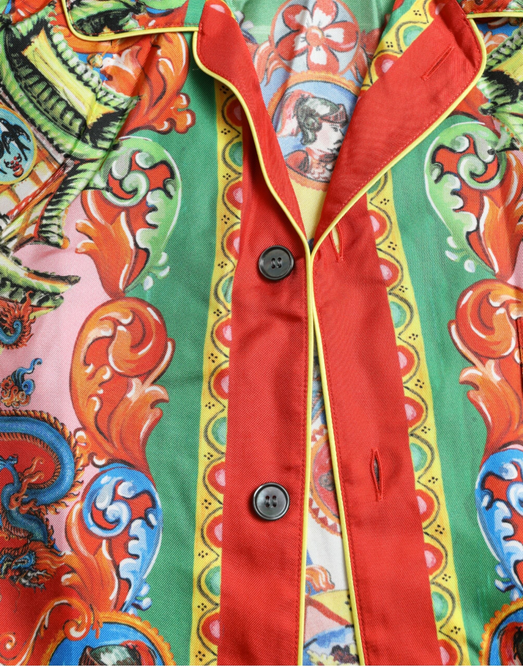 Dolce &amp; Gabbana Multicolor Patterned Button Down Casual Shirt