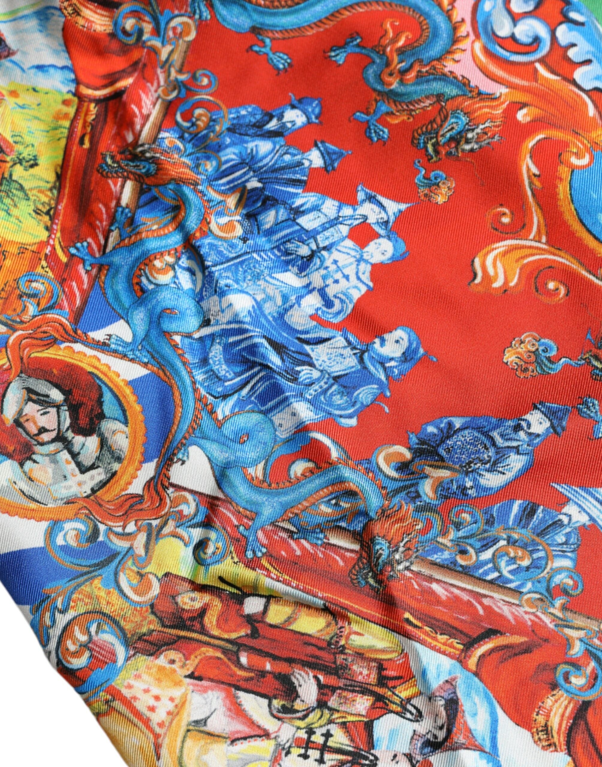 Dolce &amp; Gabbana Multicolor Patterned Button Down Casual Shirt