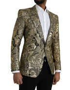 Dolce &amp; Gabbana Gold SICILY Jacquard Single Breasted Coat Blazer