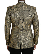 Dolce &amp; Gabbana Gold SICILY Jacquard Single Breasted Coat Blazer