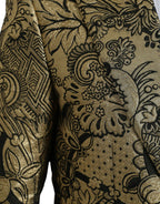 Dolce &amp; Gabbana Gold SICILY Jacquard Single Breasted Coat Blazer
