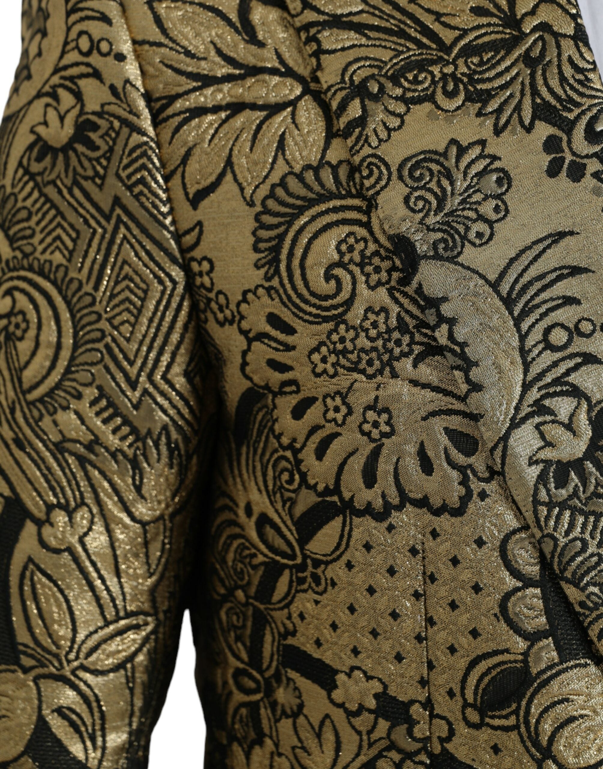 Dolce &amp; Gabbana Gold SICILY Jacquard Single Breasted Coat Blazer