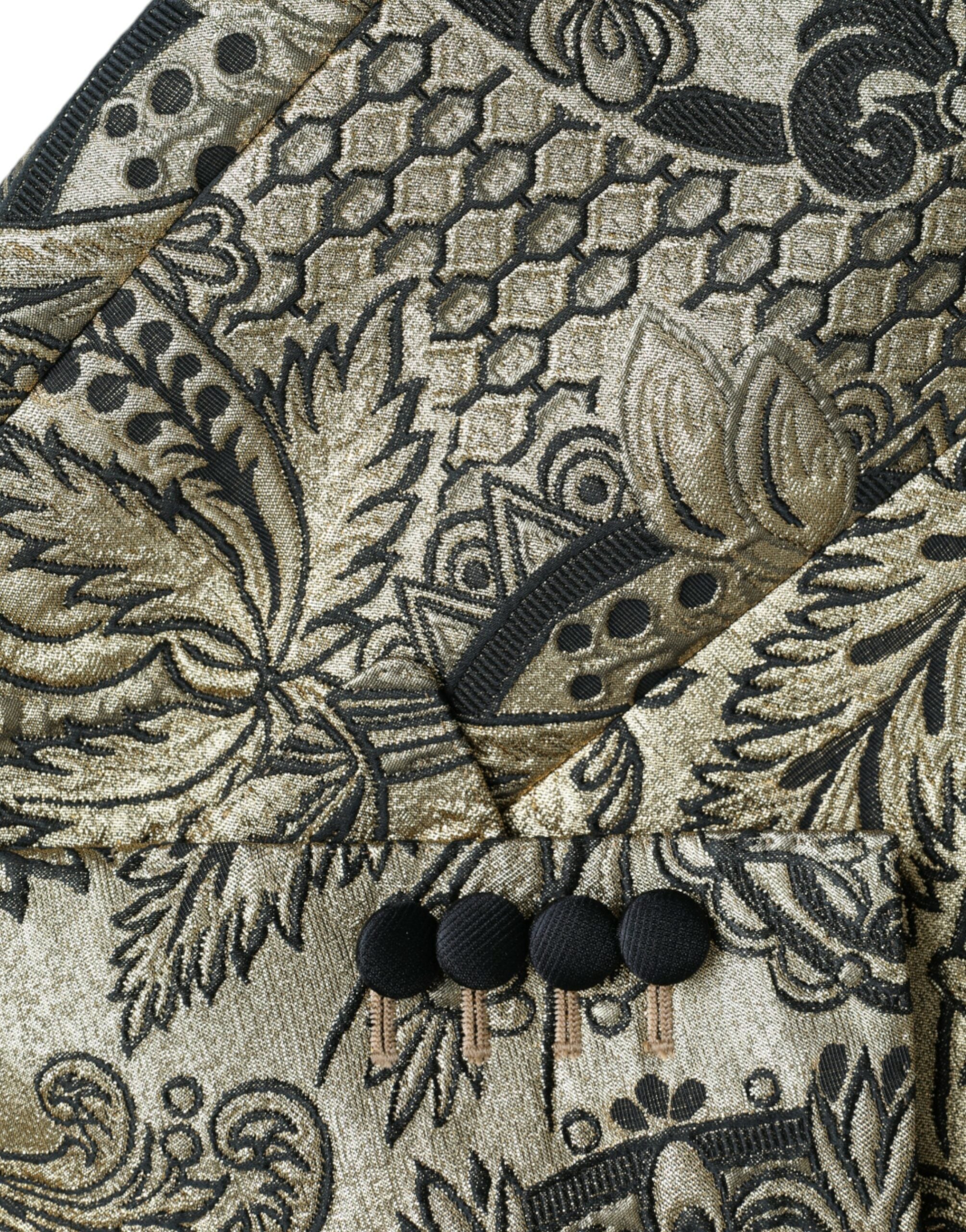 Dolce &amp; Gabbana Gold SICILY Jacquard Single Breasted Coat Blazer