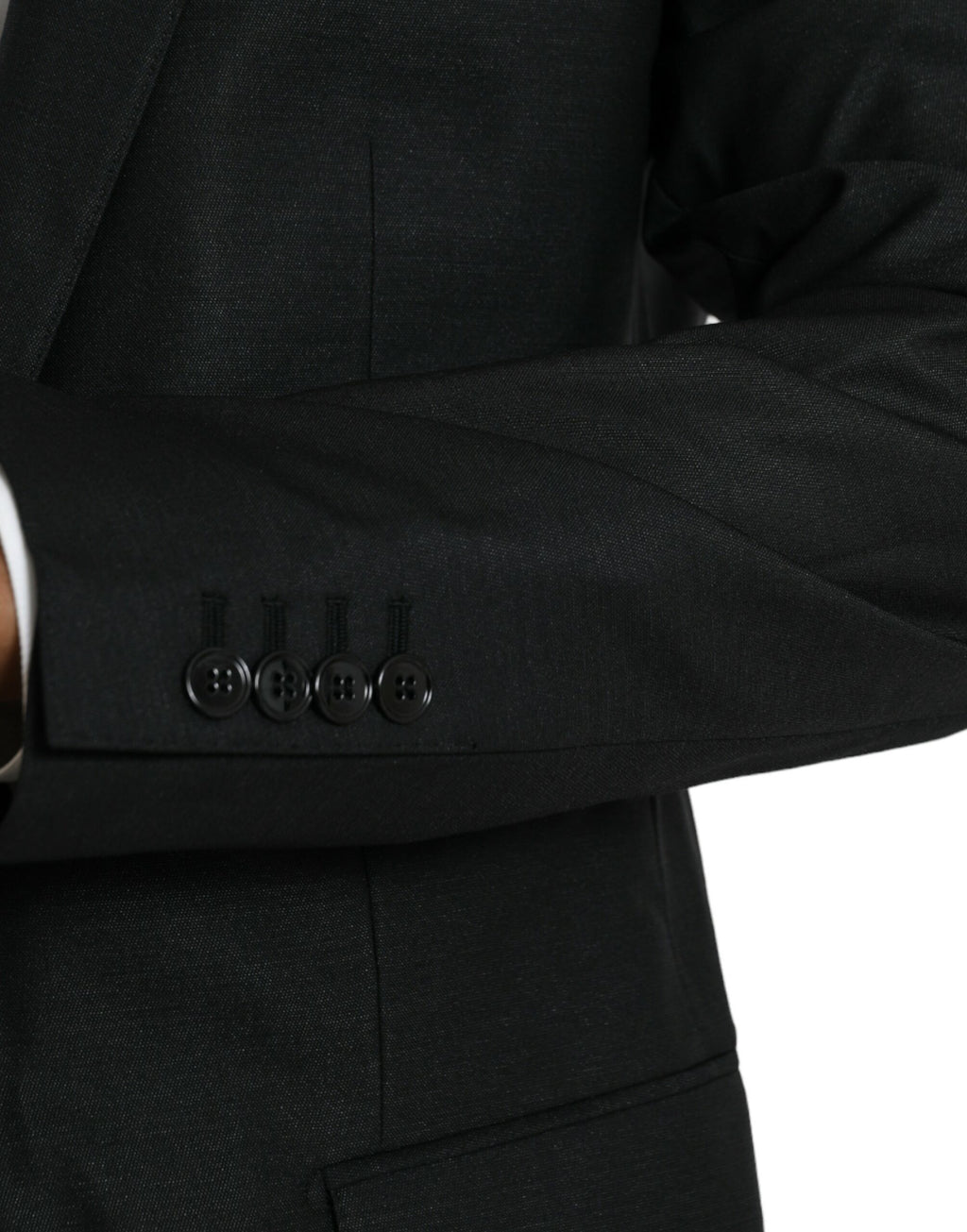 Dolce &amp; Gabbana Black Wool Notch SingleBreasted Coat Blazer
