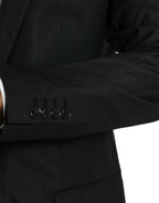 Dolce &amp; Gabbana Black Wool Notch SingleBreasted Coat Blazer