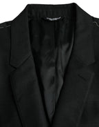 Dolce &amp; Gabbana Black Wool Notch SingleBreasted Coat Blazer
