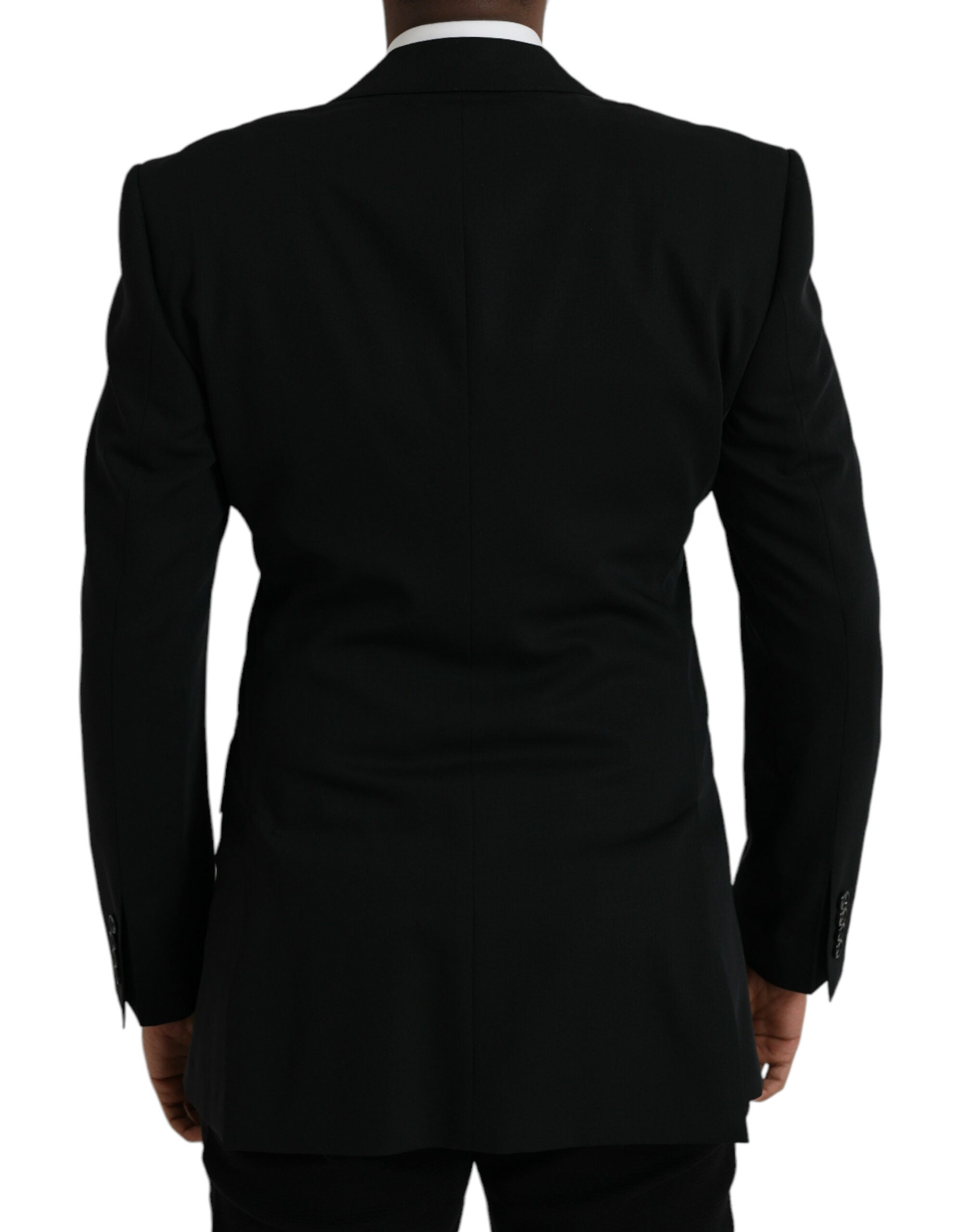 Dolce &amp; Gabbana Black Wool Peak Single Breasted Coat Blazer