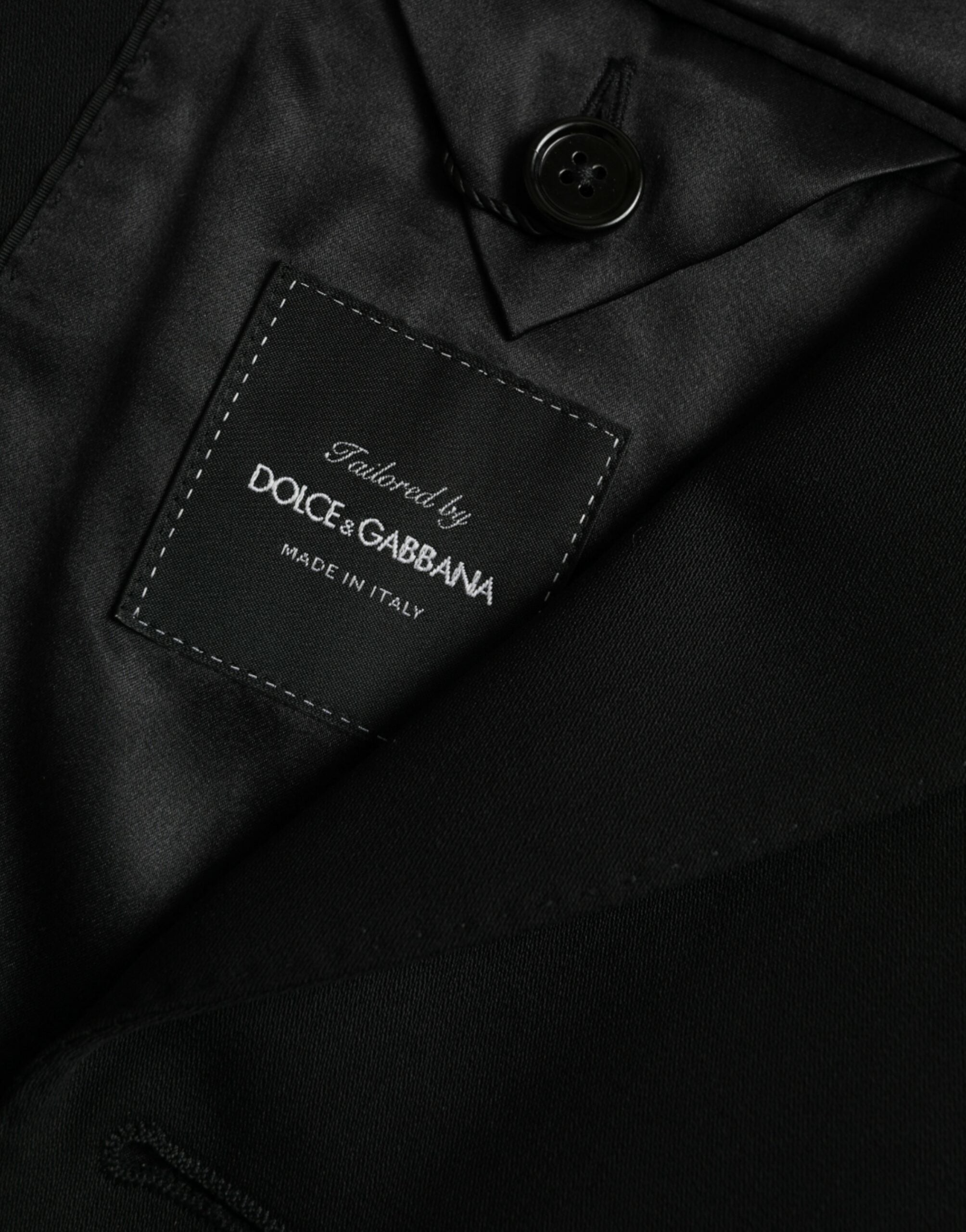 Dolce &amp; Gabbana Black Wool Peak Single Breasted Coat Blazer
