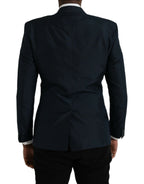 Dolce &amp; Gabbana Blue GOLD Notch Single Breasted Coat Blazer