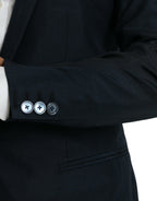 Dolce &amp; Gabbana Blue GOLD Notch Single Breasted Coat Blazer