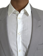 Dolce &amp; Gabbana Gray Wool Peak Single Breasted Coat Blazer