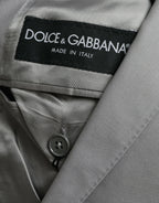 Dolce &amp; Gabbana Gray Wool Peak Single Breasted Coat Blazer