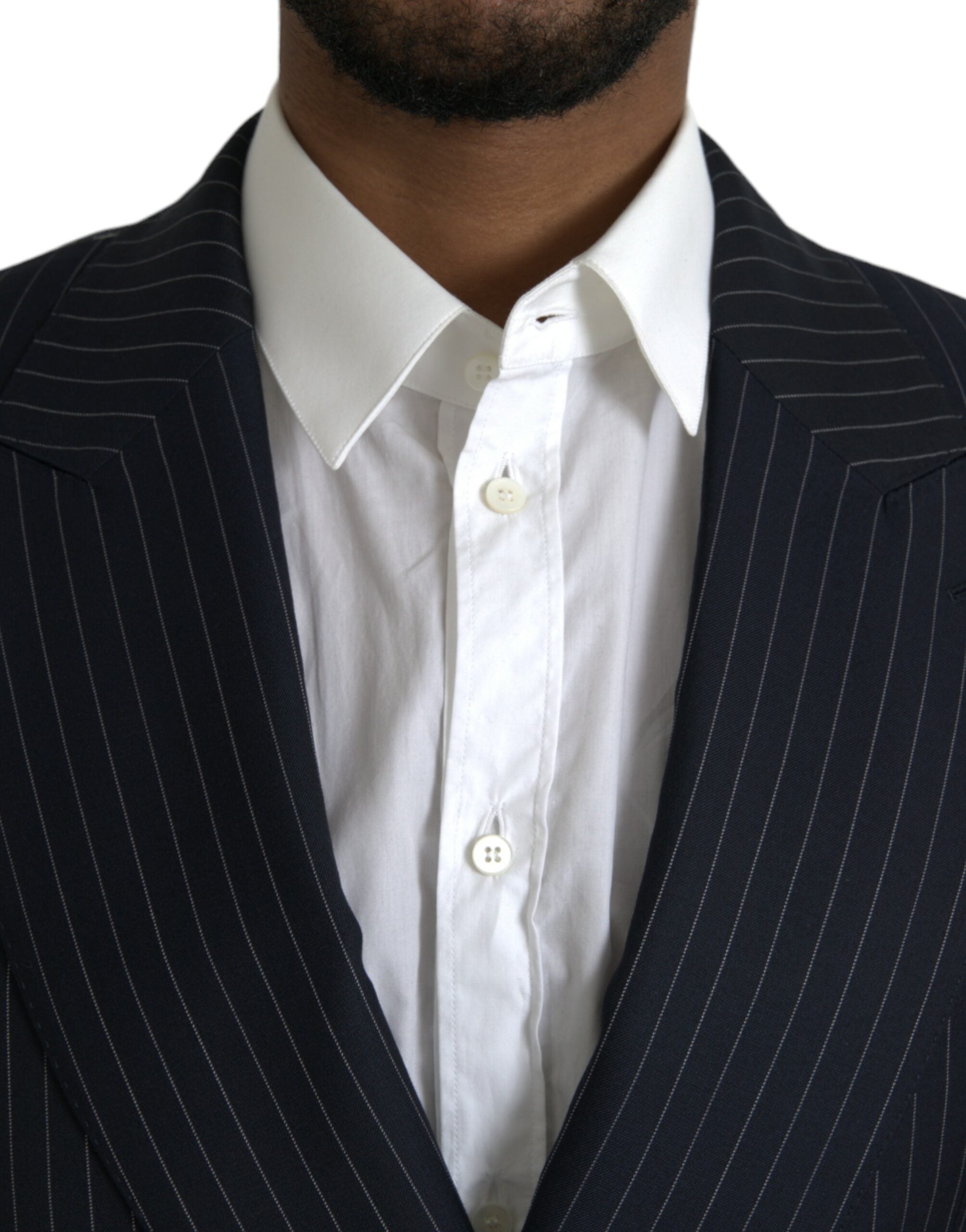 Dolce &amp; Gabbana Black Stripe SICILY Double Breasted Coat Blazer