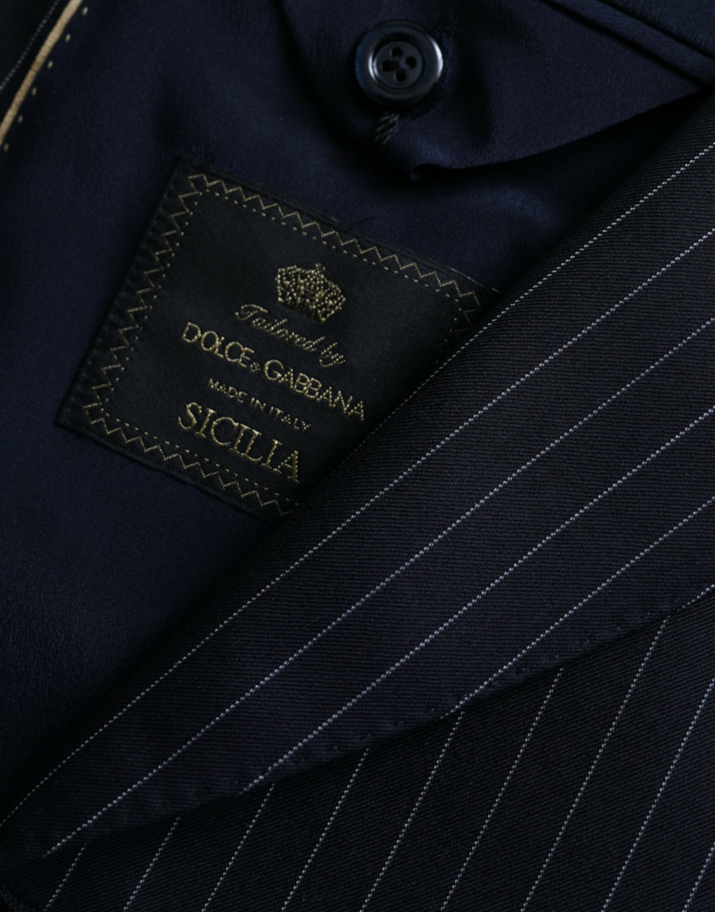 Dolce &amp; Gabbana Black Stripe SICILY Double Breasted Coat Blazer