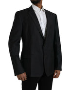 Dolce &amp; Gabbana Black Wool MARTINI Single Breasted Coat Blazer