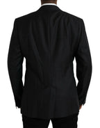Dolce &amp; Gabbana Black Wool MARTINI Single Breasted Coat Blazer