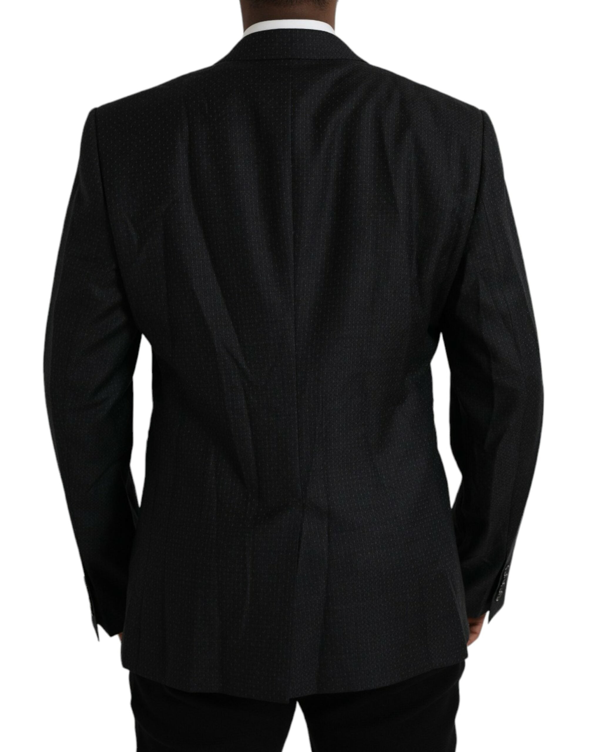 Dolce &amp; Gabbana Black Wool MARTINI Single Breasted Coat Blazer
