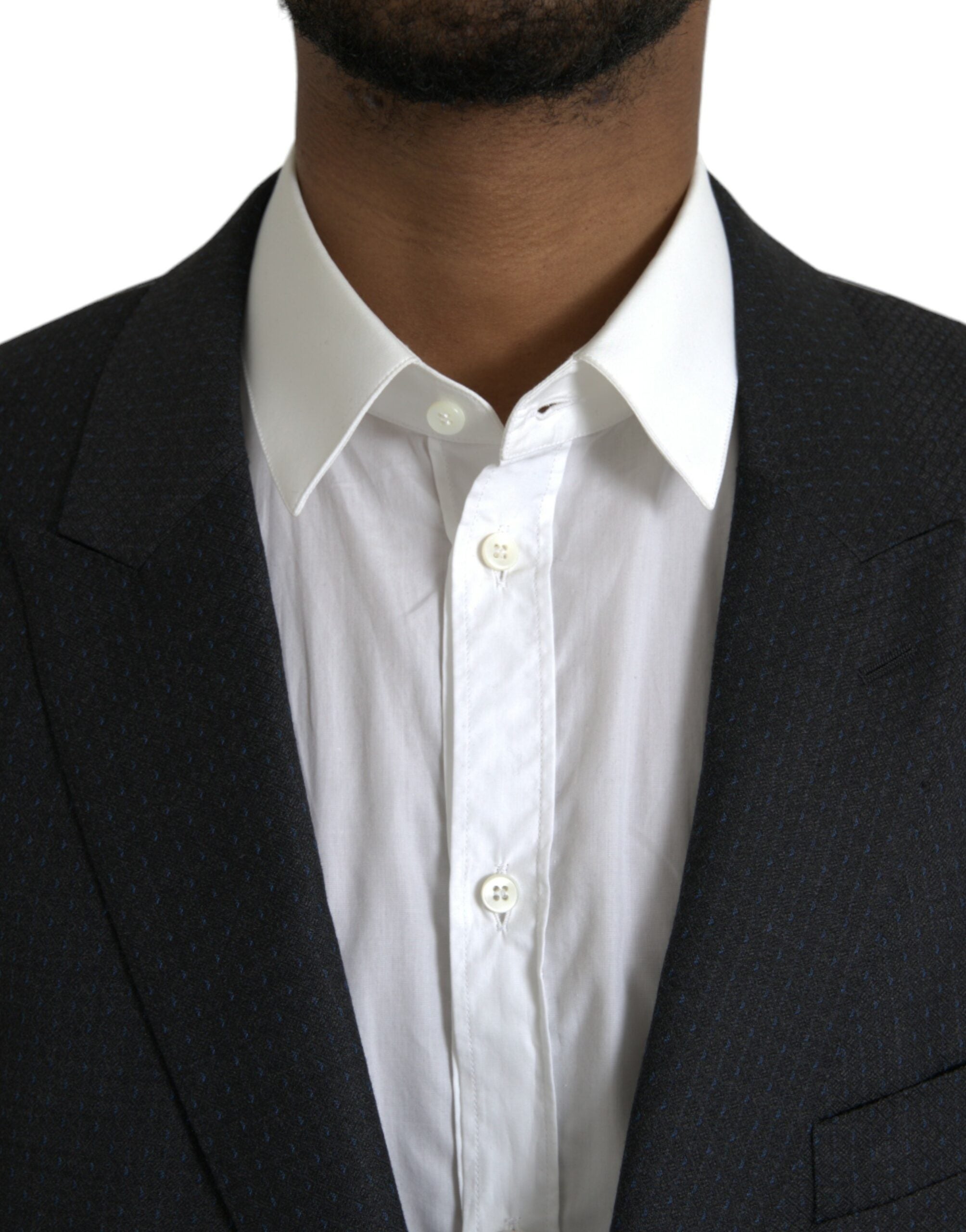 Dolce &amp; Gabbana Black Wool MARTINI Single Breasted Coat Blazer