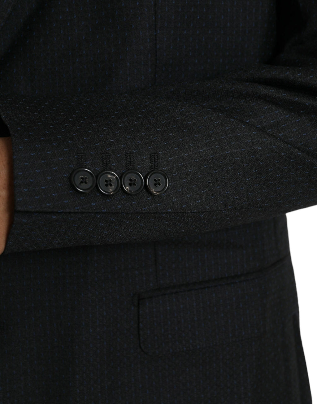 Dolce &amp; Gabbana Black Wool MARTINI Single Breasted Coat Blazer