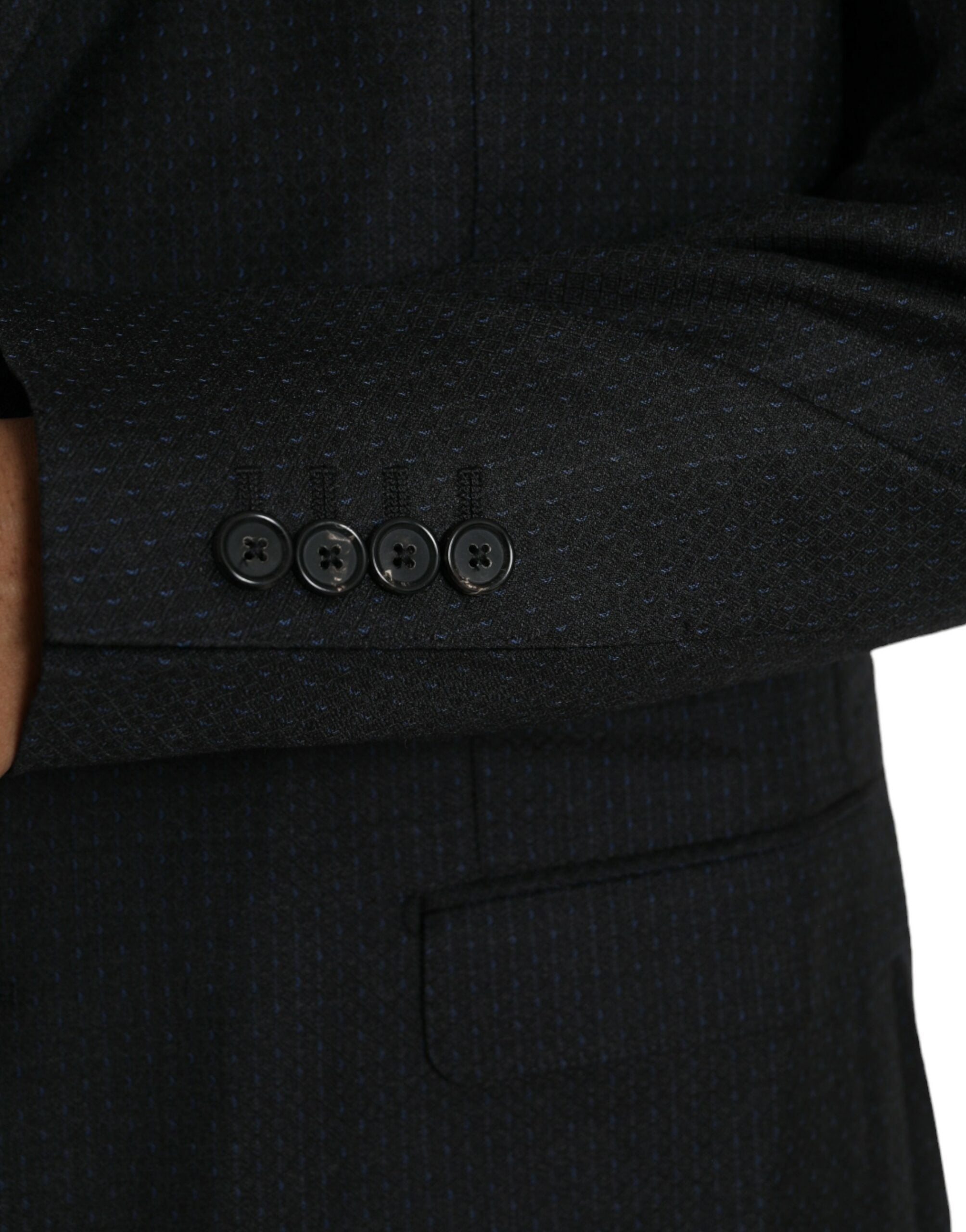 Dolce &amp; Gabbana Black Wool MARTINI Single Breasted Coat Blazer