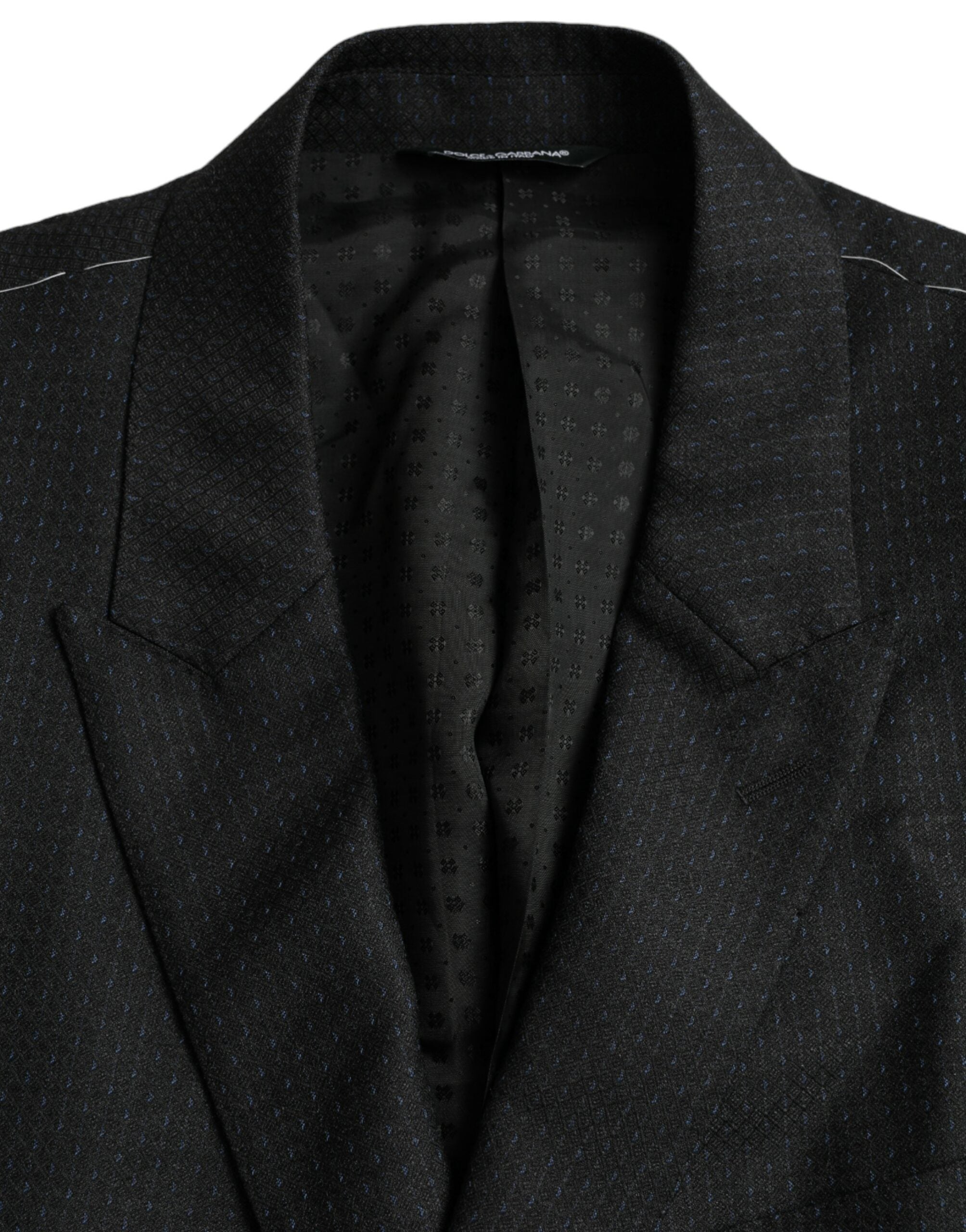 Dolce &amp; Gabbana Black Wool MARTINI Single Breasted Coat Blazer