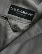 Dolce &amp; Gabbana Gray Wool Peak Single Breasted Coat Blazer