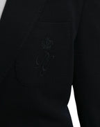 Dolce &amp; Gabbana Black Wool Notch Single Breasted Coat Blazer