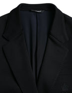 Dolce &amp; Gabbana Black Wool Notch Single Breasted Coat Blazer