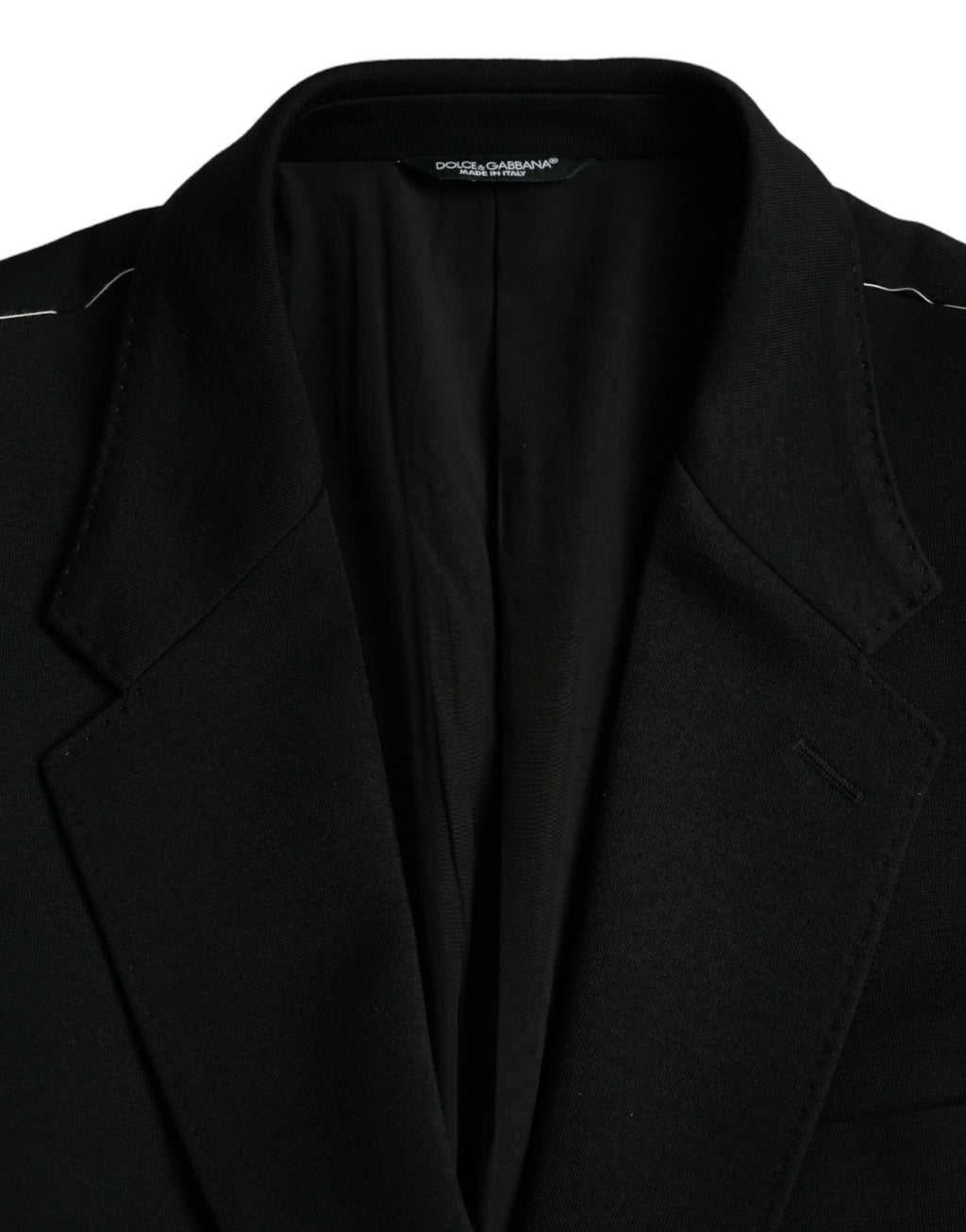 Dolce &amp; Gabbana Black Wool Single Breasted Coat Blazer