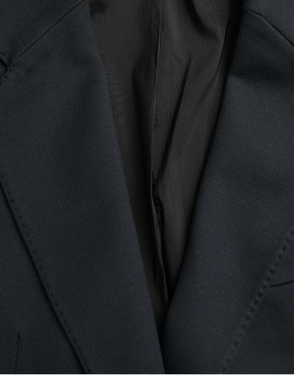 Dolce &amp; Gabbana Dark Blue Cotton Single Breasted Coat Blazer