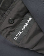 Dolce &amp; Gabbana Dark Blue Cotton Single Breasted Coat Blazer