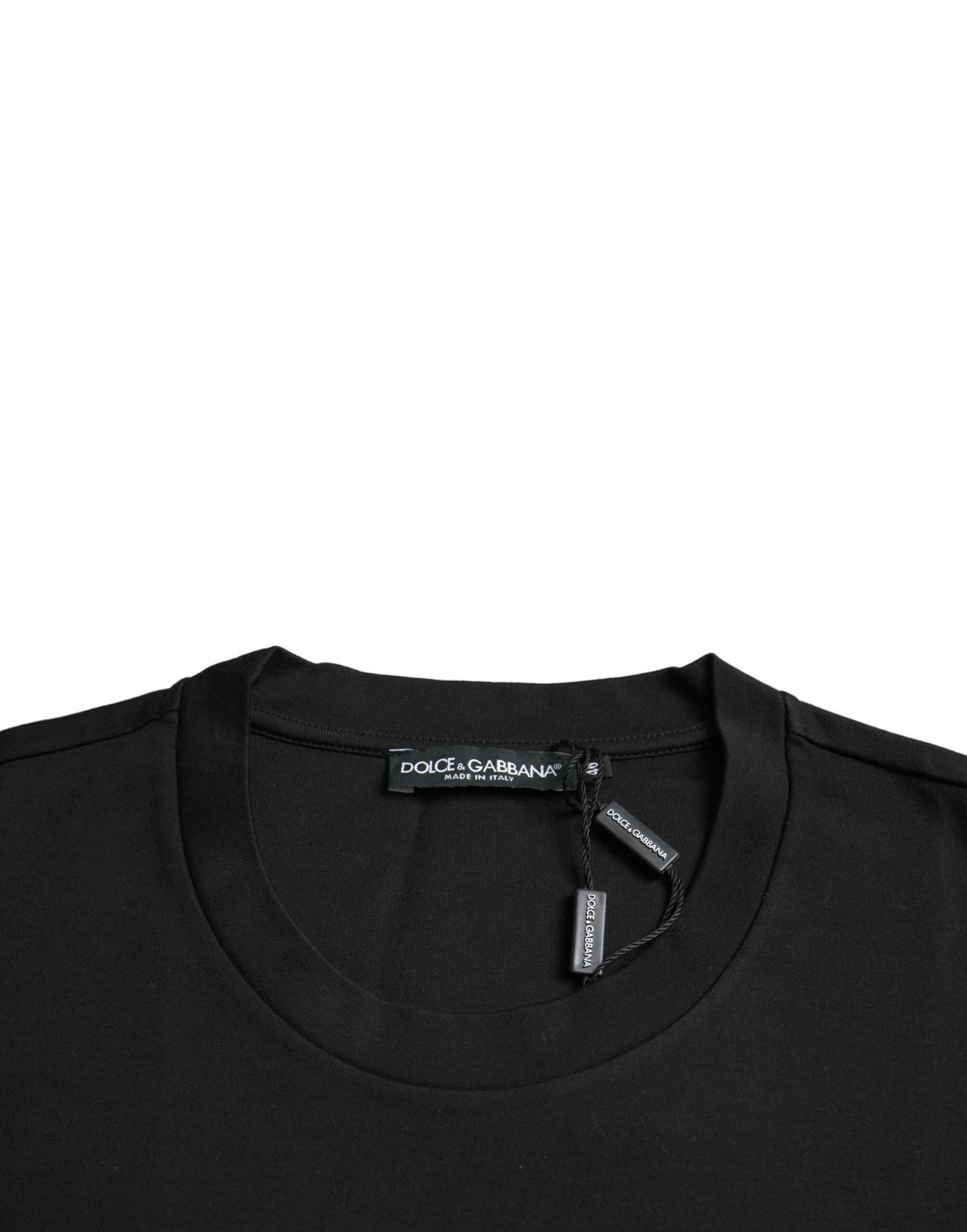 Dolce &amp; Gabbana Black With Love Always Crew Neck Top T-shirt