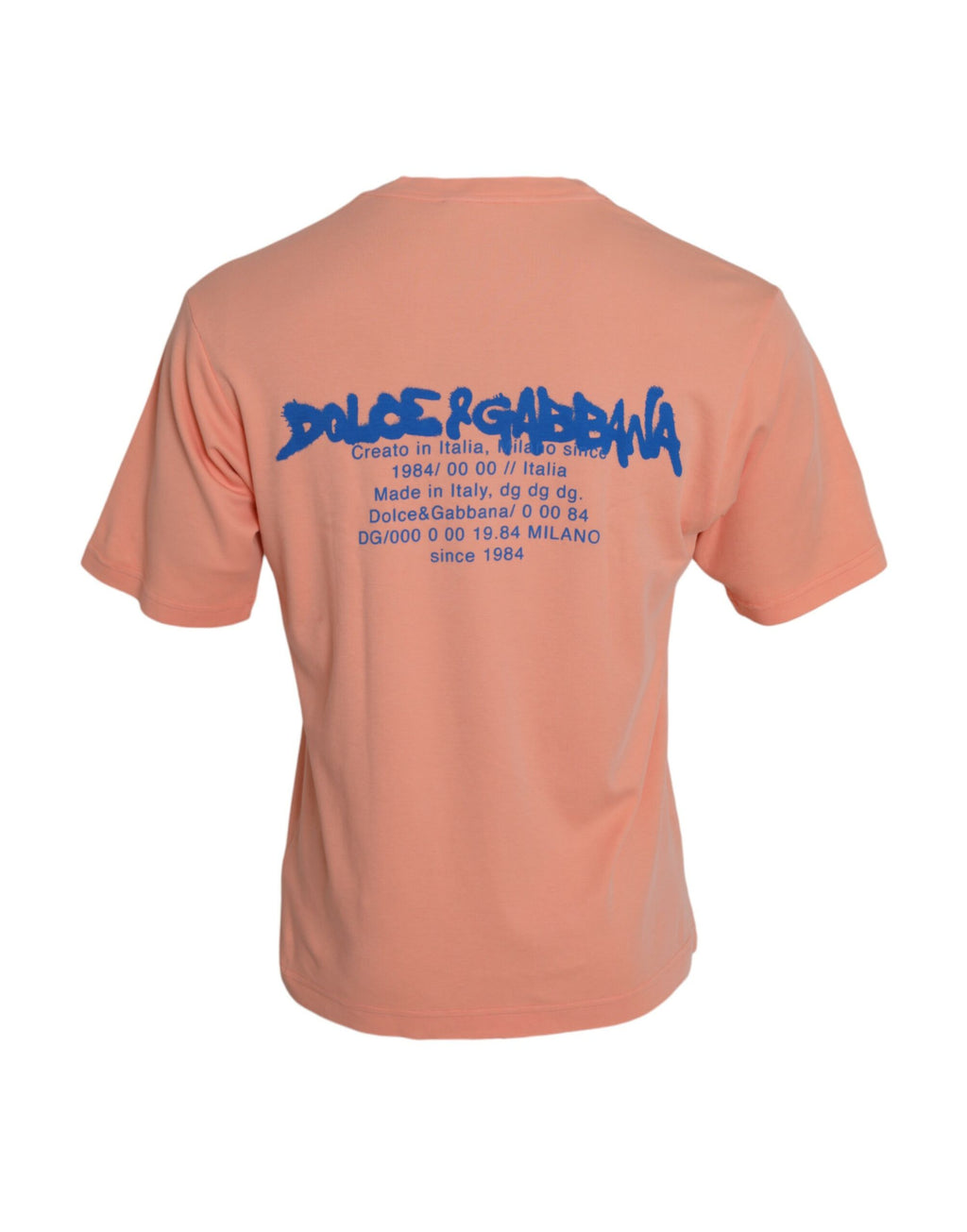 Dolce &amp; Gabbana Coral Cotton Logo Print Short Sleeve T-shirt