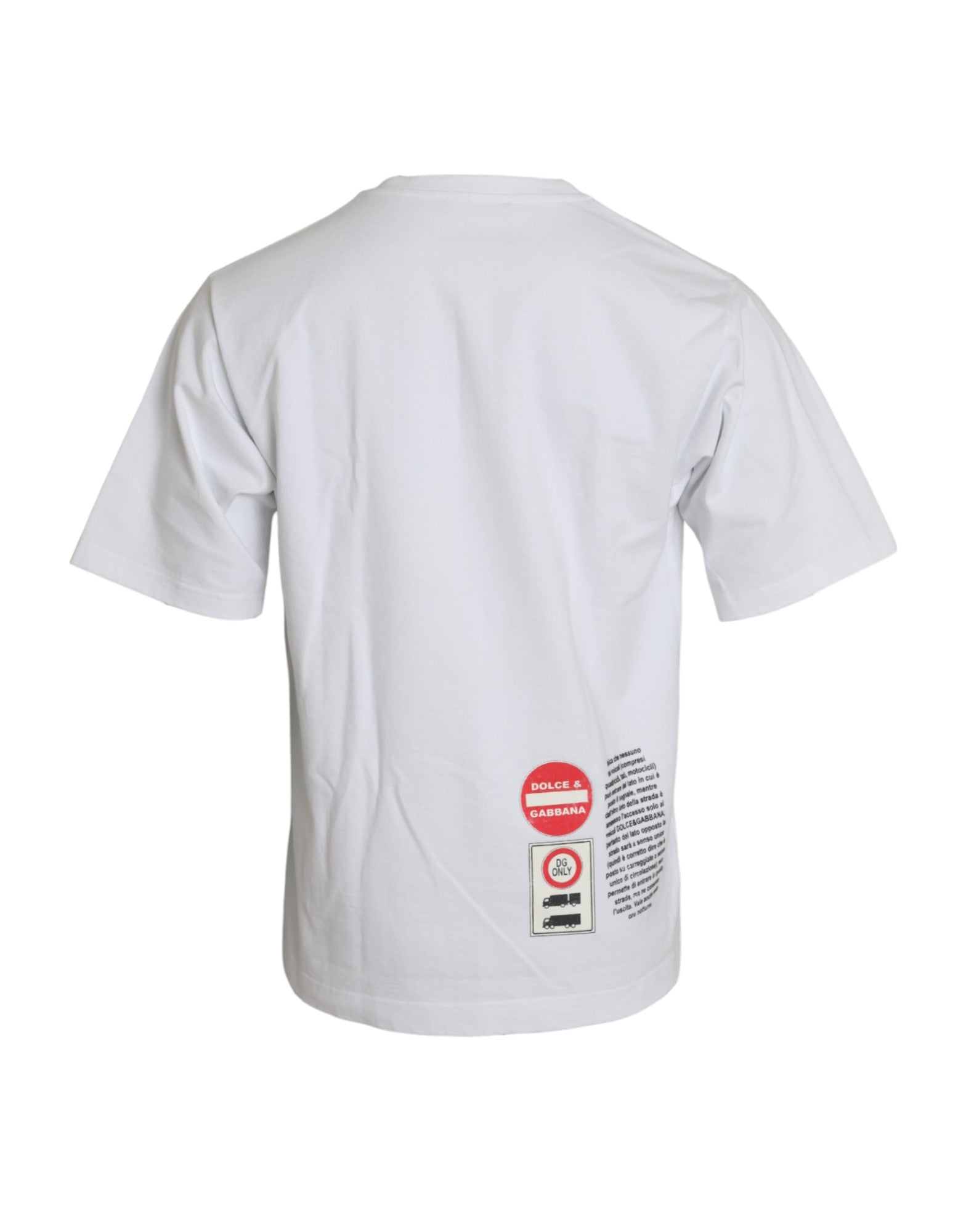 Dolce &amp; Gabbana White Amor Heart Cotton Crewneck Short Sleeve T-shirt