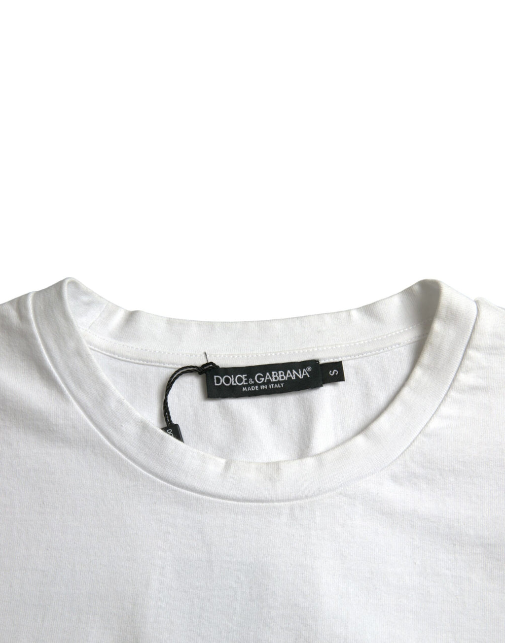 Dolce &amp; Gabbana White Amor Heart Cotton Crewneck Short Sleeve T-shirt
