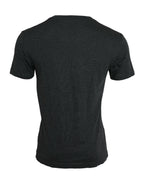 Dolce &amp; Gabbana Gray Logo Print Crewneck Short Sleeve T-shirt