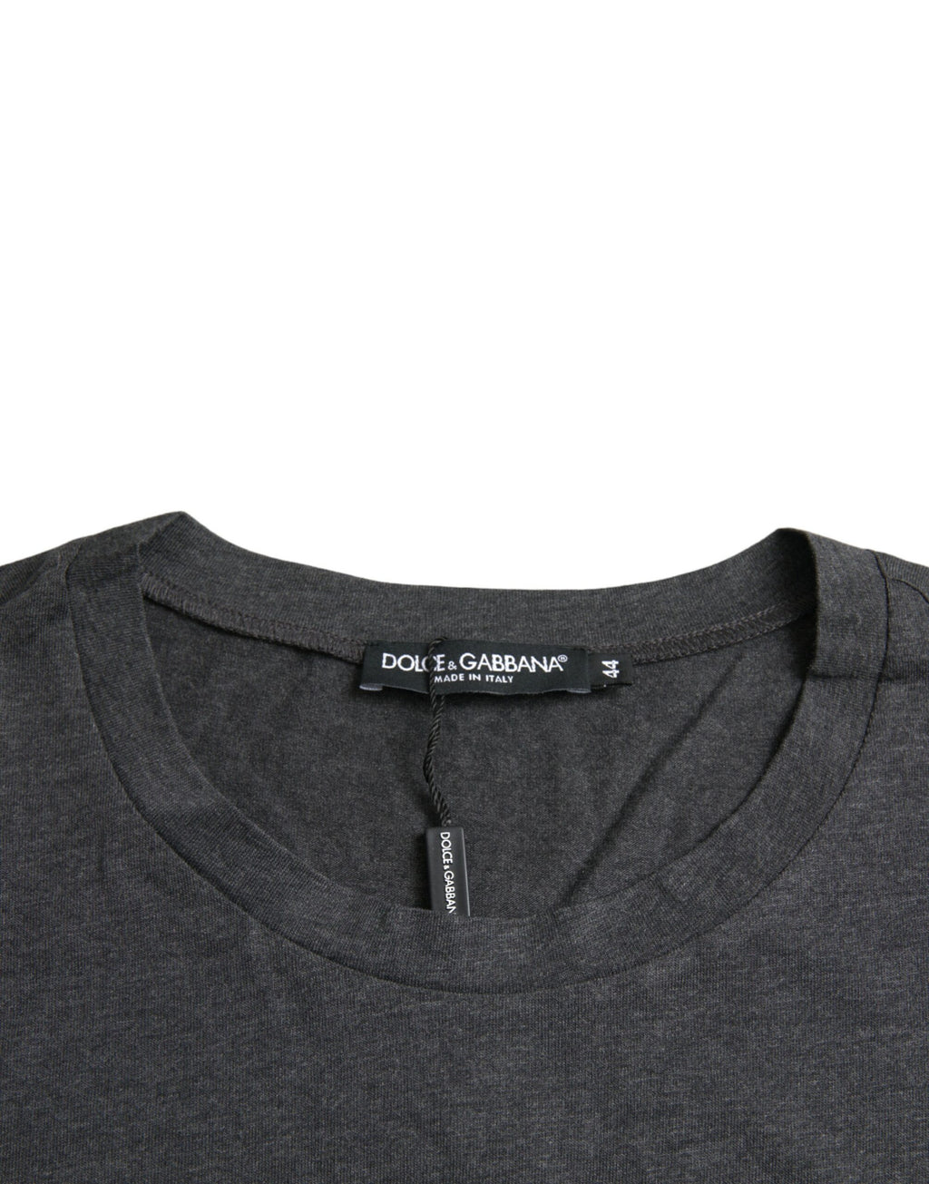 Dolce &amp; Gabbana Gray Logo Print Crewneck Short Sleeve T-shirt