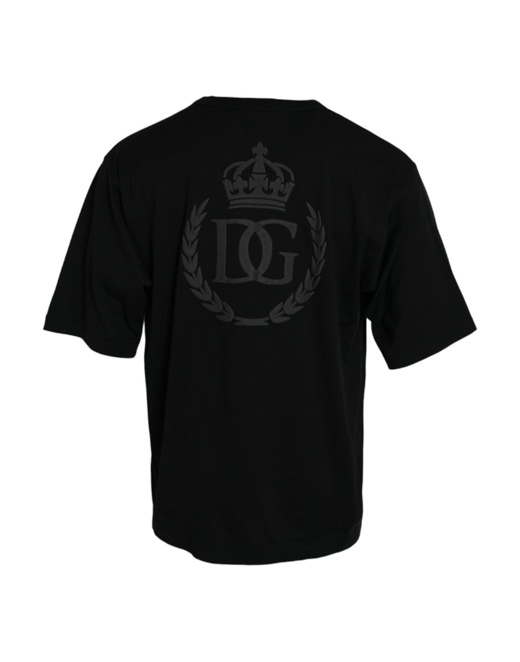 Dolce &amp; Gabbana Black Logo Embossed Crew Neck Short Sleeves T-shirt
