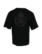 Dolce &amp; Gabbana Black Logo Embossed Crew Neck Short Sleeves T-shirt