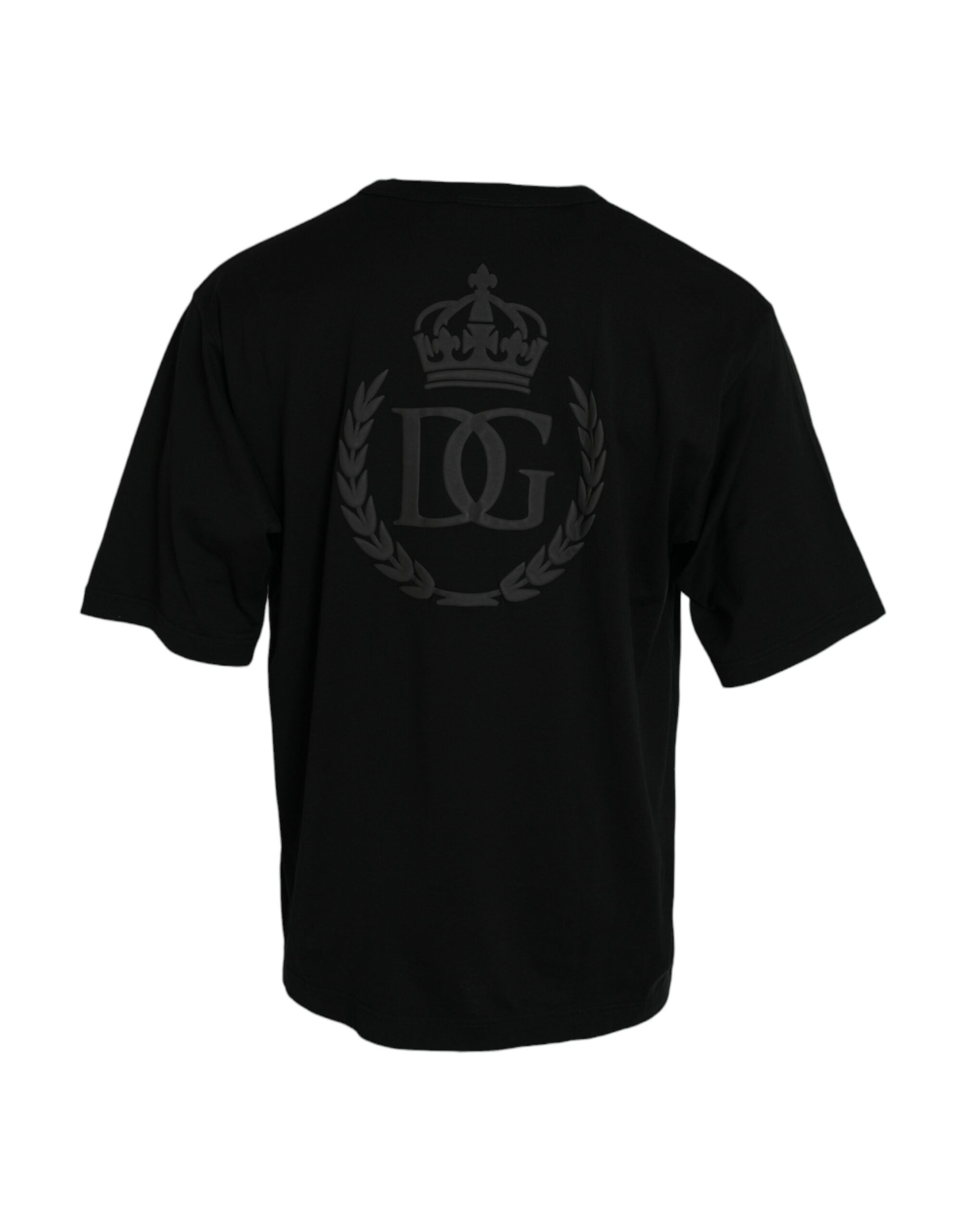 Dolce &amp; Gabbana Black Logo Embossed Crew Neck Short Sleeves T-shirt
