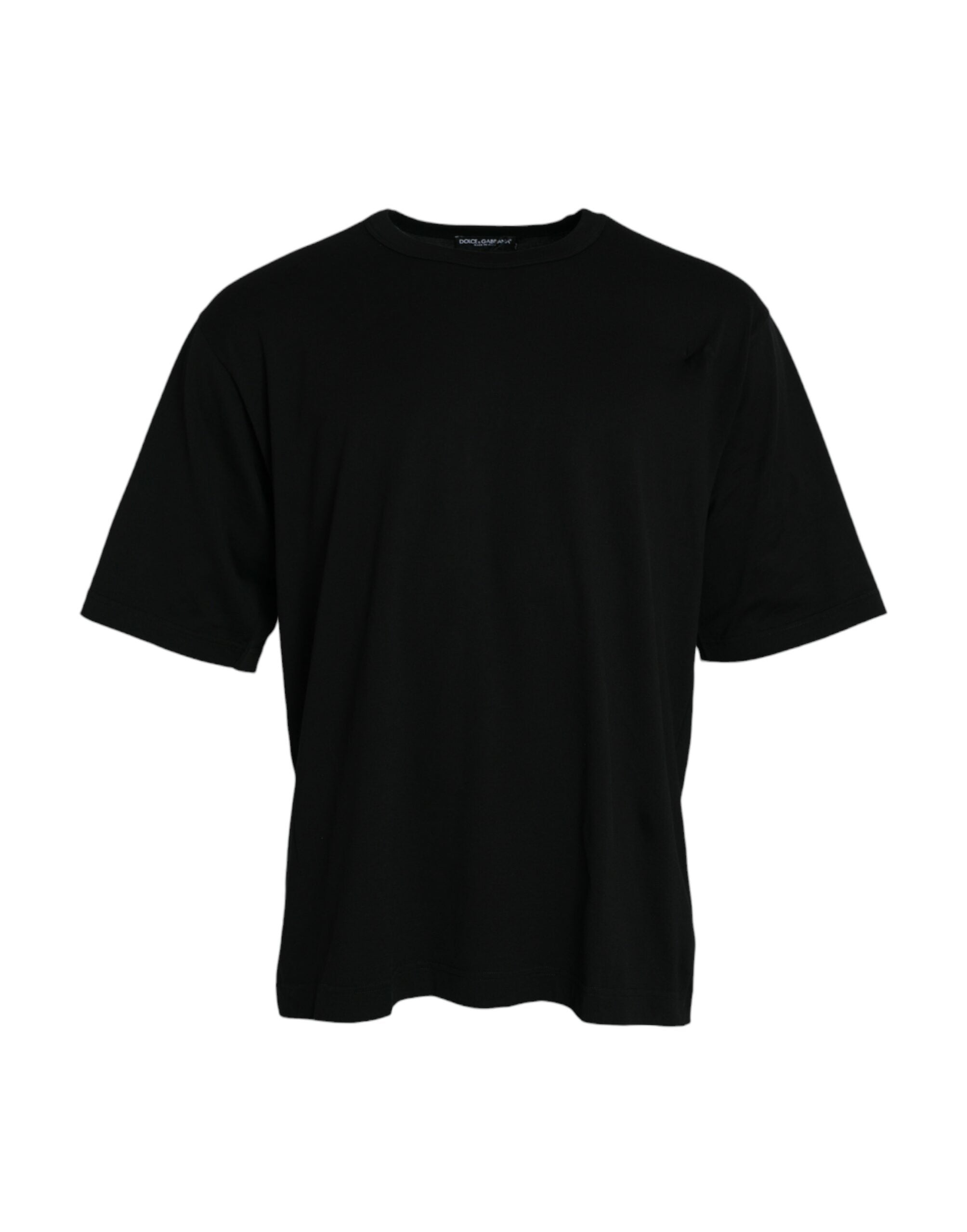 Dolce &amp; Gabbana Black Logo Embossed Crew Neck Short Sleeves T-shirt