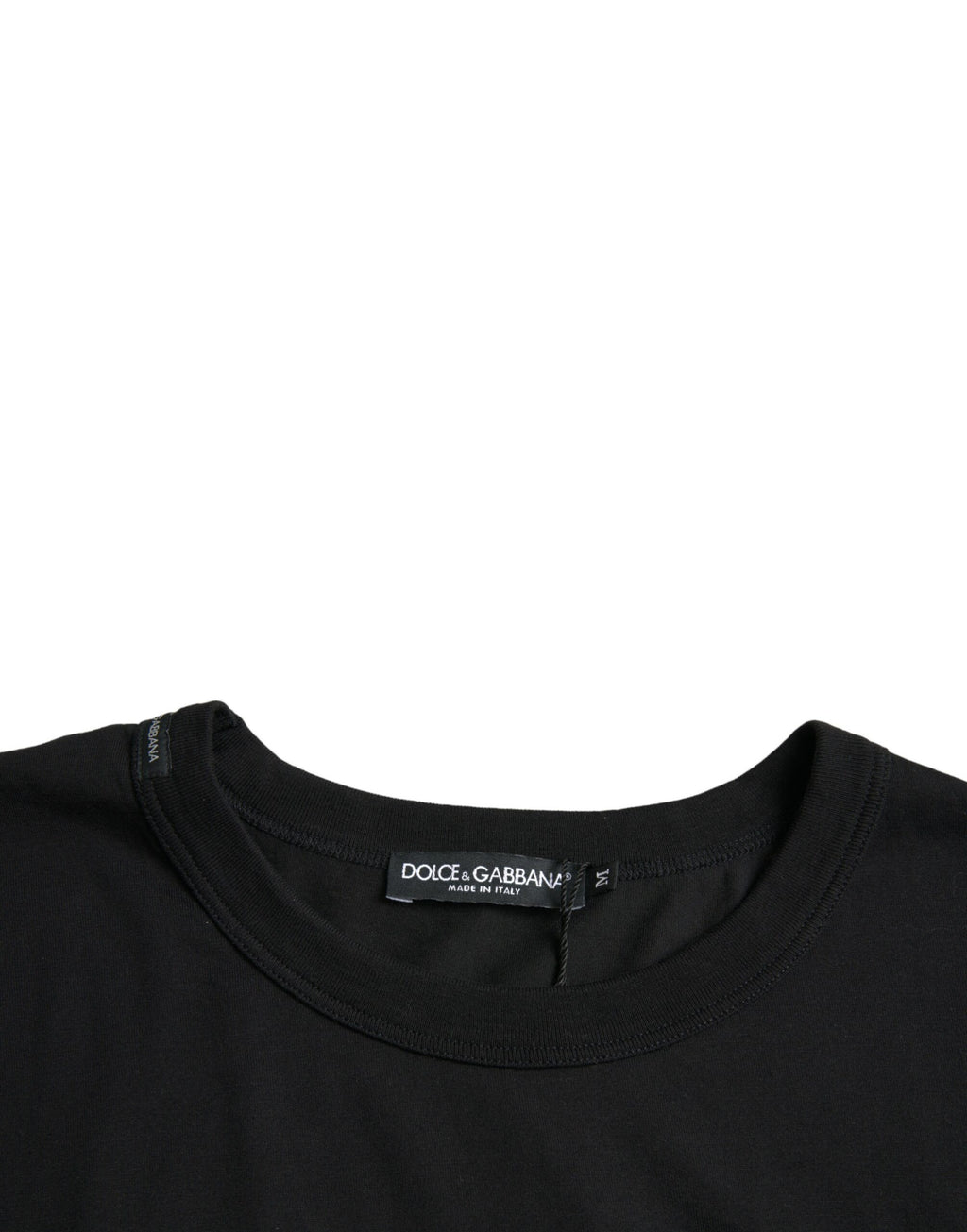 Dolce &amp; Gabbana Black Logo Embossed Crew Neck Short Sleeves T-shirt