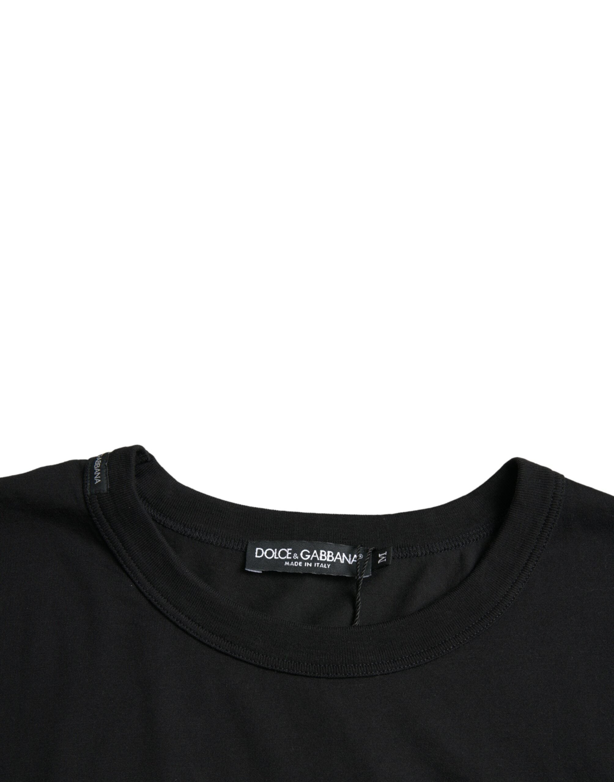 Dolce &amp; Gabbana Black Logo Embossed Crew Neck Short Sleeves T-shirt