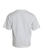 Dolce &amp; Gabbana White Embellished Cotton Crew Neck T-shirt