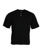 Dolce &amp; Gabbana Black Embellished Cotton Crew Neck T-shirt