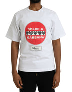 Dolce &amp; Gabbana White Amor Heart Cotton Crewneck Short Sleeve T-shirt