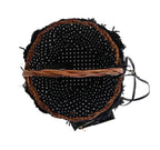 Dolce & Gabbana Beige Straw Snakeskin Pom Pom Crystal AGNESE Bag