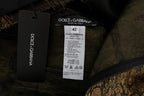 Dolce & Gabbana Black Silk Brown Fringes A-Line Dress