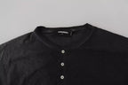 Dsquared² Black Cotton Linen Long Sleeves Pullover Sweater