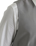 Dolce &amp; Gabbana Light Gray Wool Formal Dress Waistcoat Vest